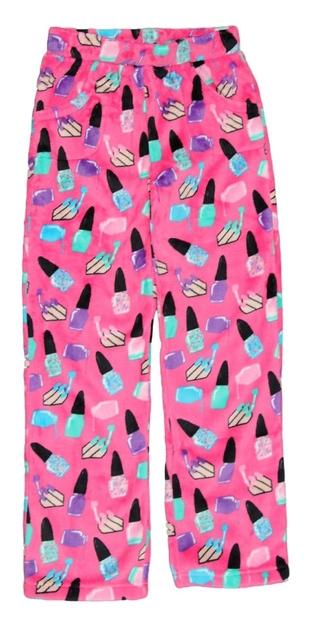 Candy Pink Girls Fleece Nail Polish Pattern Pajama Bottoms | HONEYPIEKIDS | Kids Boutique Clothing