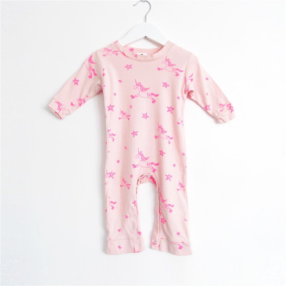 Kira Kids Pink Unicorn Infant Organic Cotton Romper | HONEYPIEKIDS