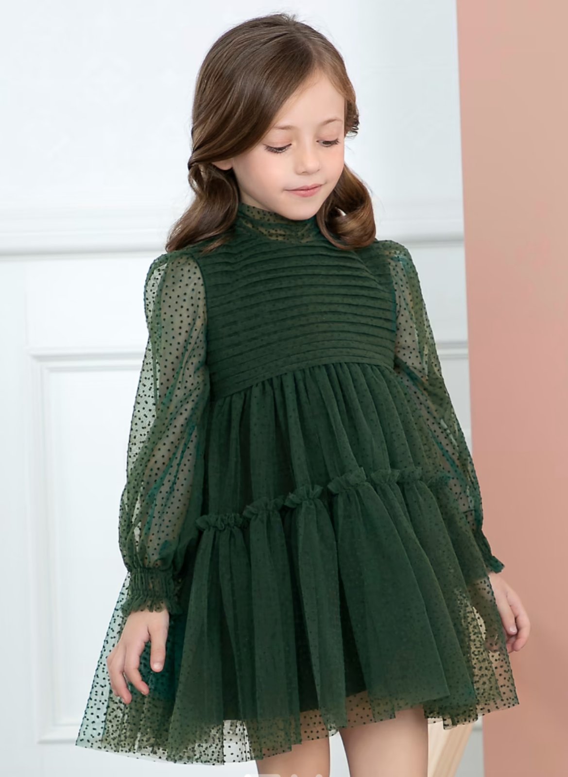 Buy Peppermint Kids Olive Green Applique Dress for Girls Clothing Online @  Tata CLiQ