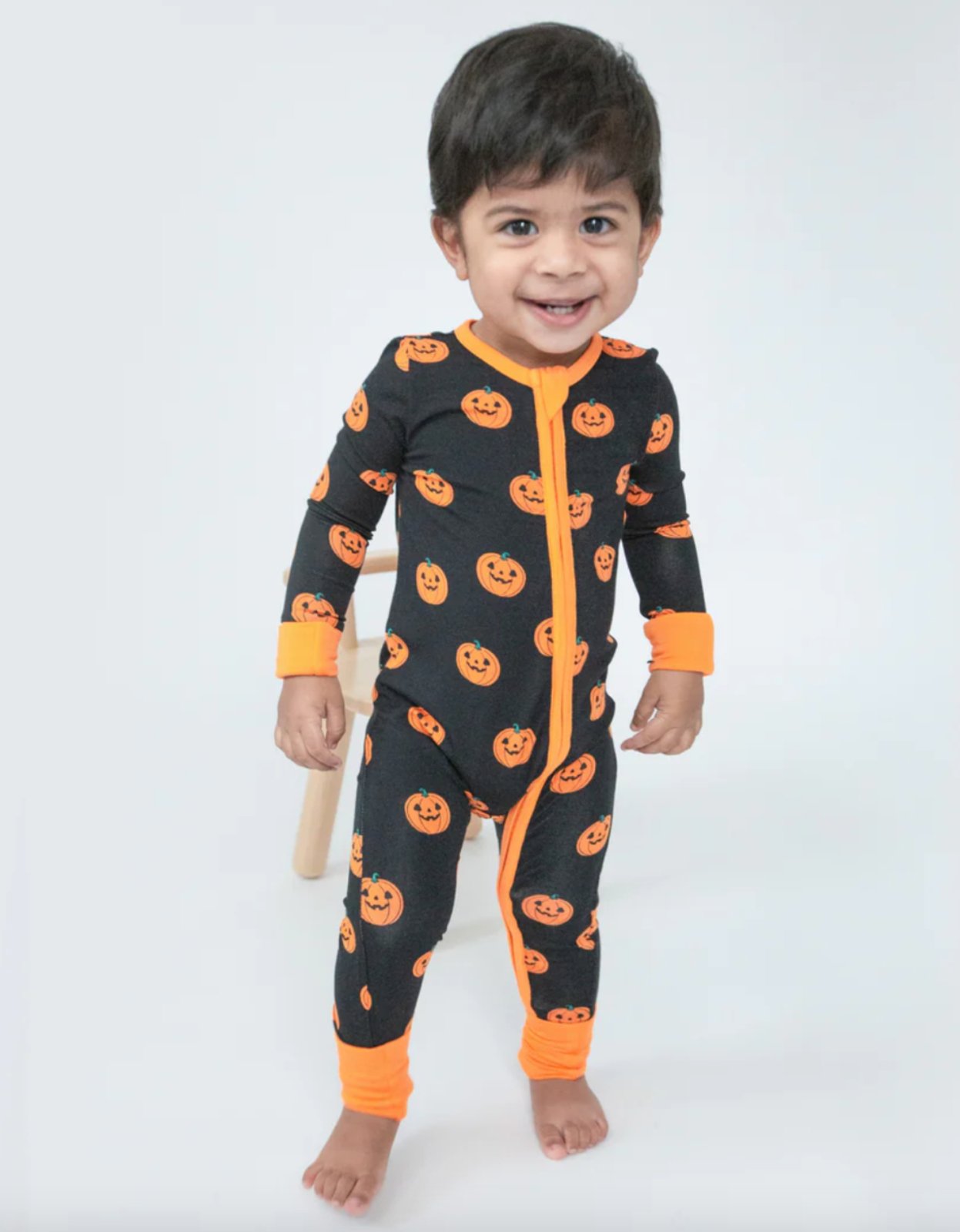 Angel Dear Baby JACK O LANTERN 2 Way Zipper Romper