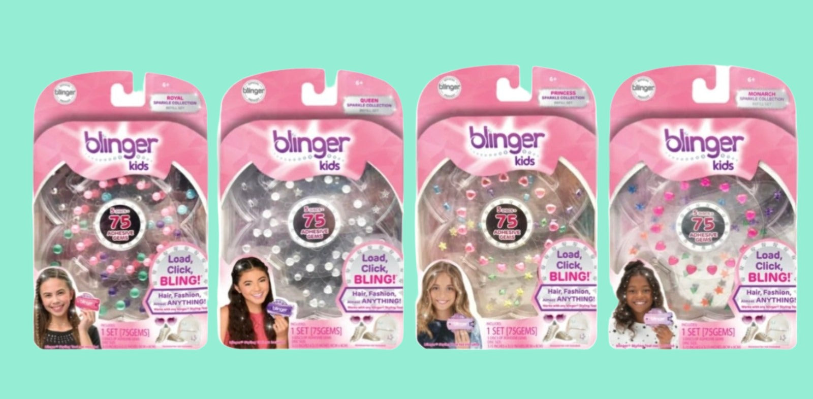 Blinger Hair Gems Dazzling Gem Refill Kits - 4 Choices | HONEYPIEKIDS Royal