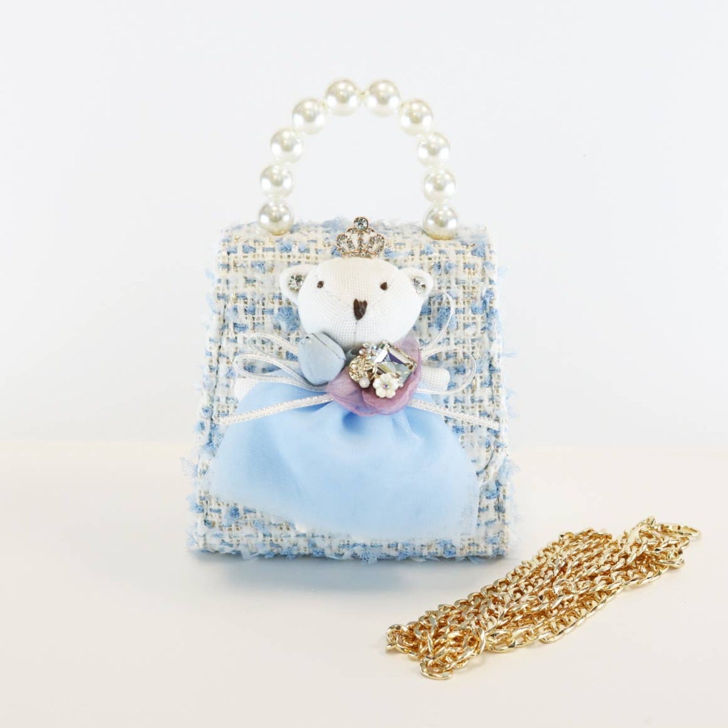 Doe a Dear Girls Blue Princess Bear Purse | HONEYPIEKIDS