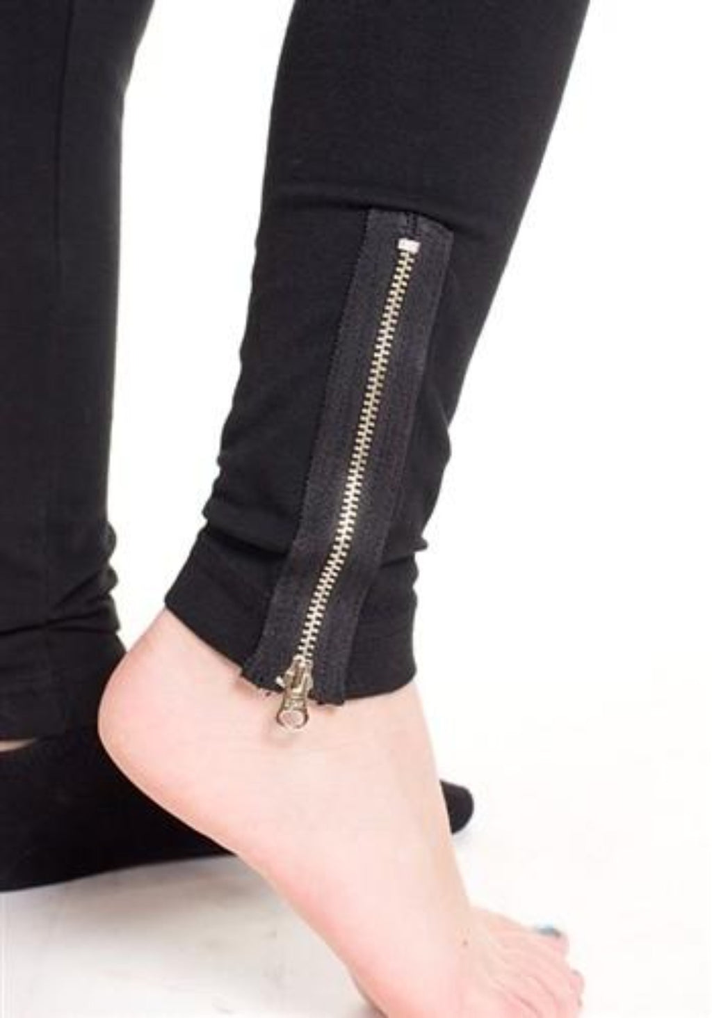 Cherokee Girls Leggings Black Skinny Pull On Stretch Zipper Accent Size M  7-8