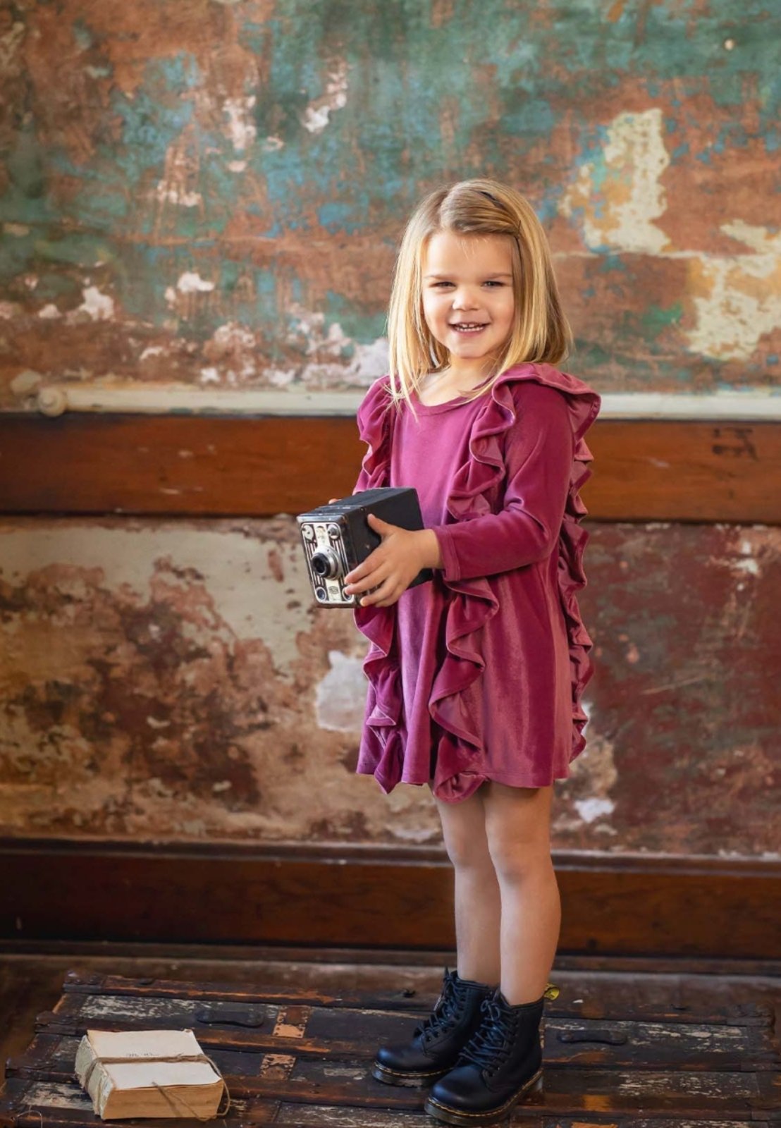 Little girl velvet on sale dress