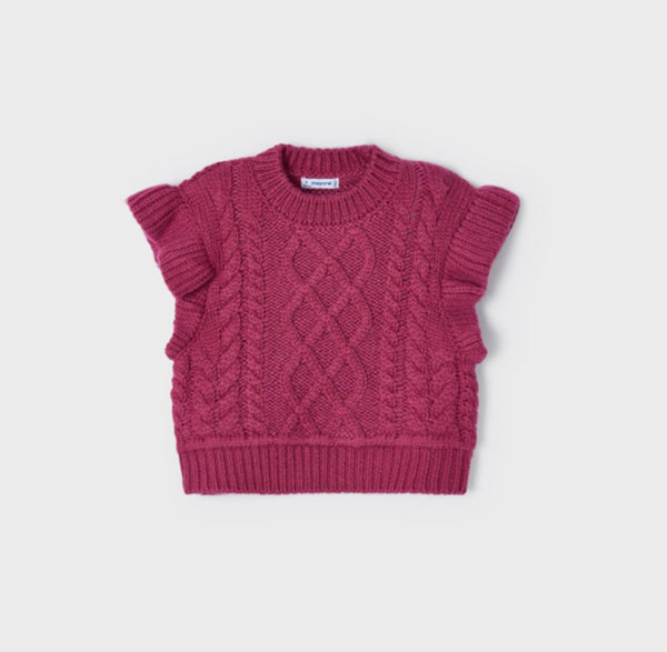 Mayoral Girls Blue Faux Fur Knit Sweater