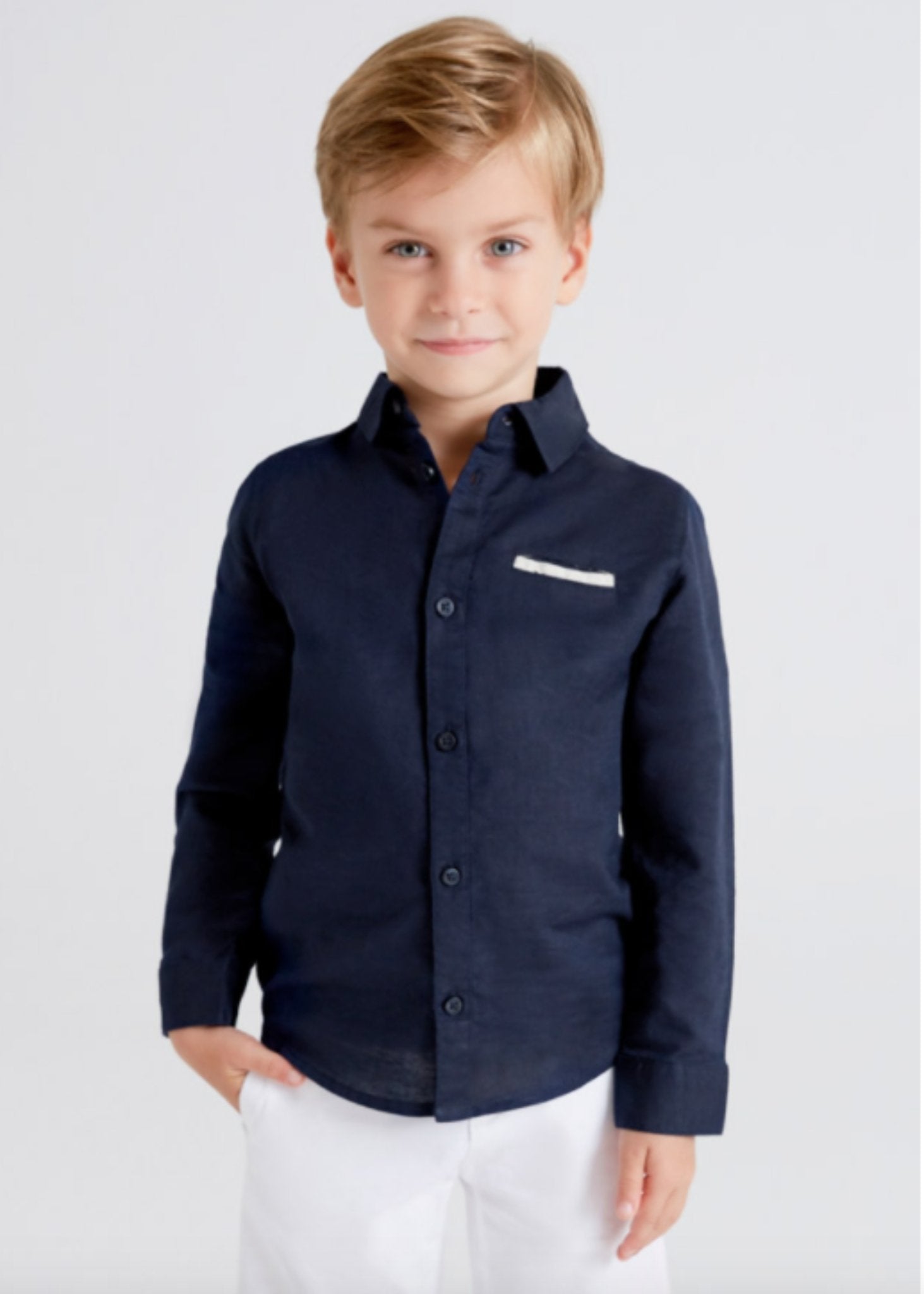 Boys navy blue store dress shirt