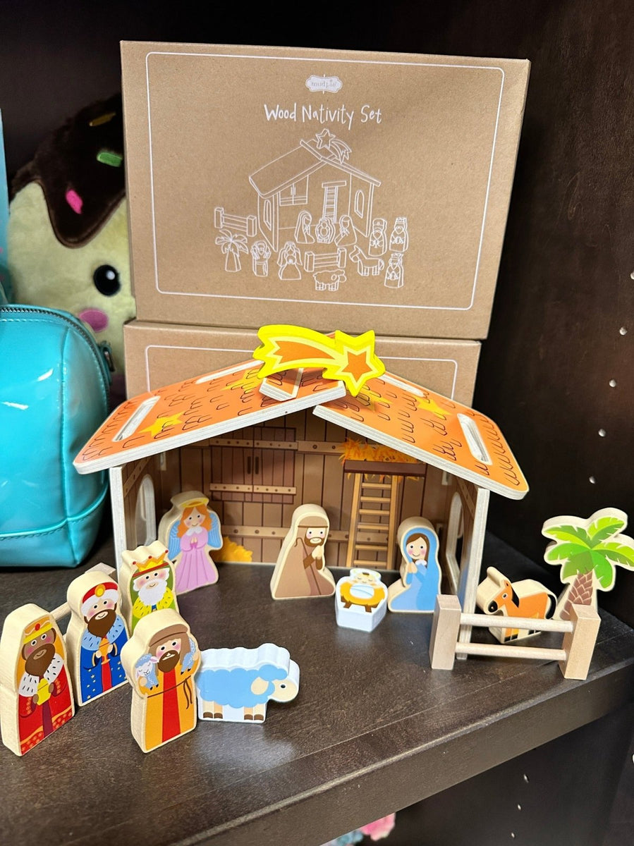 Mudpie Children's Christmas Wooden Nativity Set | HONEYPIEKIDS