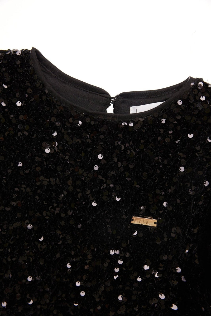 Nicole Miller Girls Black Sequin ...