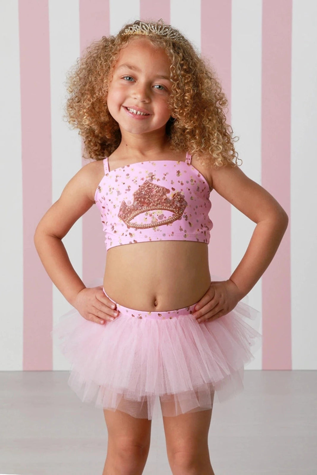 Ooh La La Couture Girls Pink Tiara Tutu Bikini Swimsuit| HONEYPIEKIDS