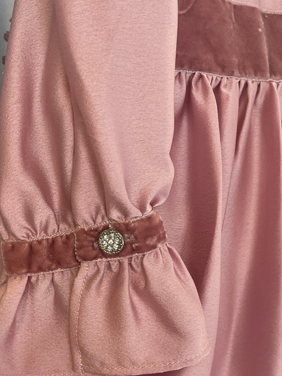 Patachou bow-detail short-sleeved dress - Pink