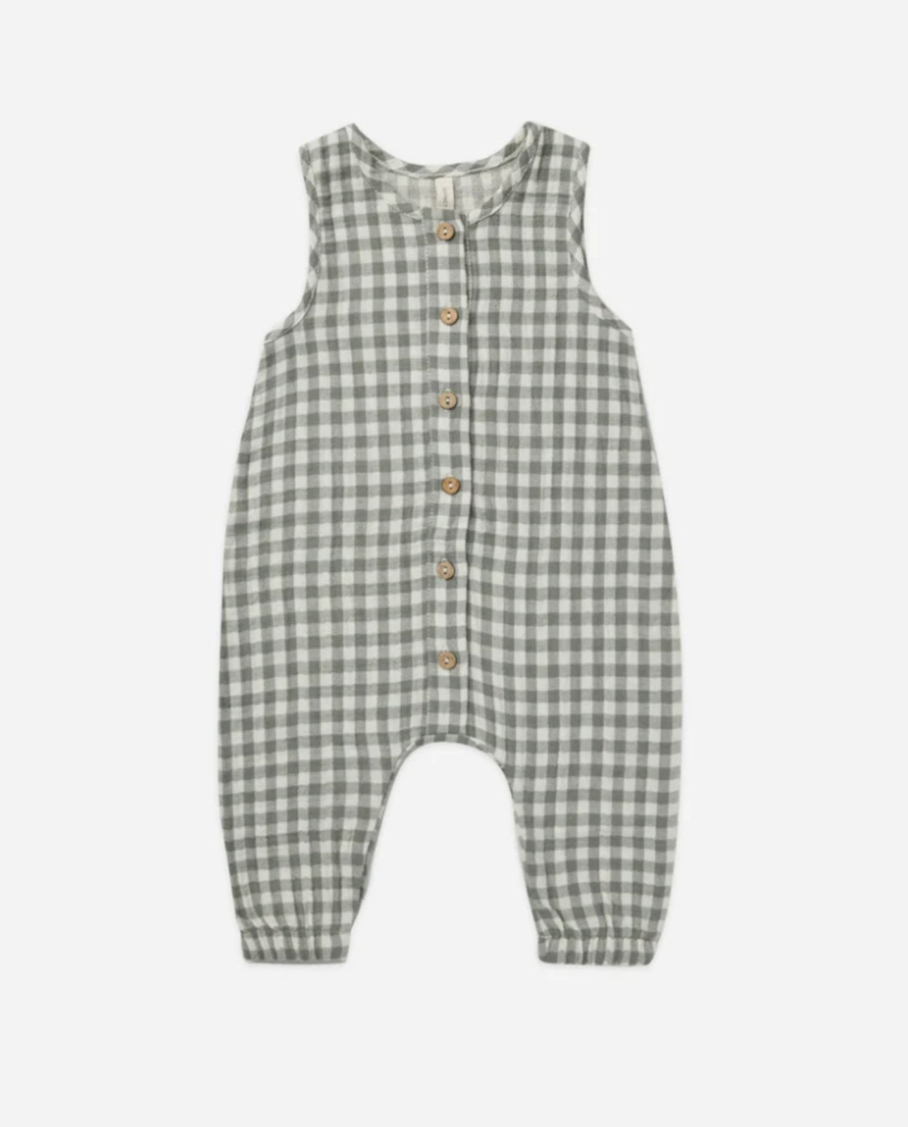 Quincy Mae Baby & Toddler Boys GREEN GINGHAM Jumpsuit